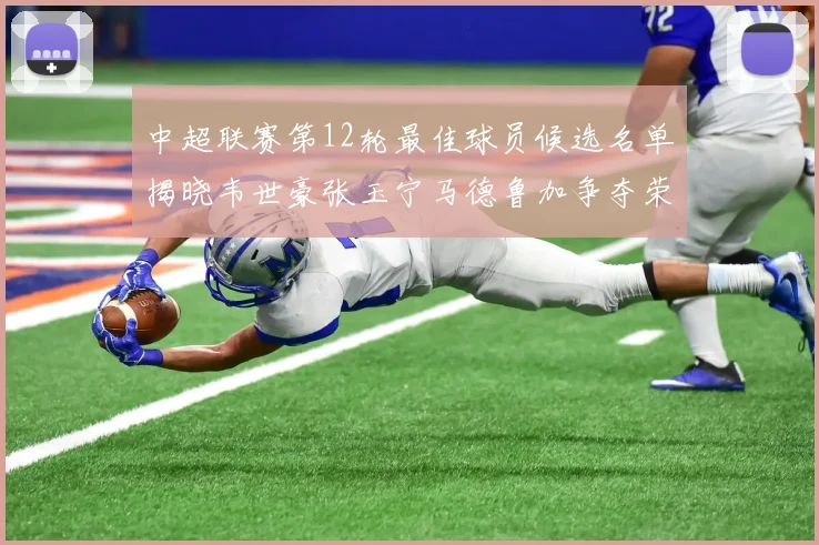中超联赛第12轮最佳球员候选名单揭晓韦世豪张玉宁马德鲁加争夺荣誉